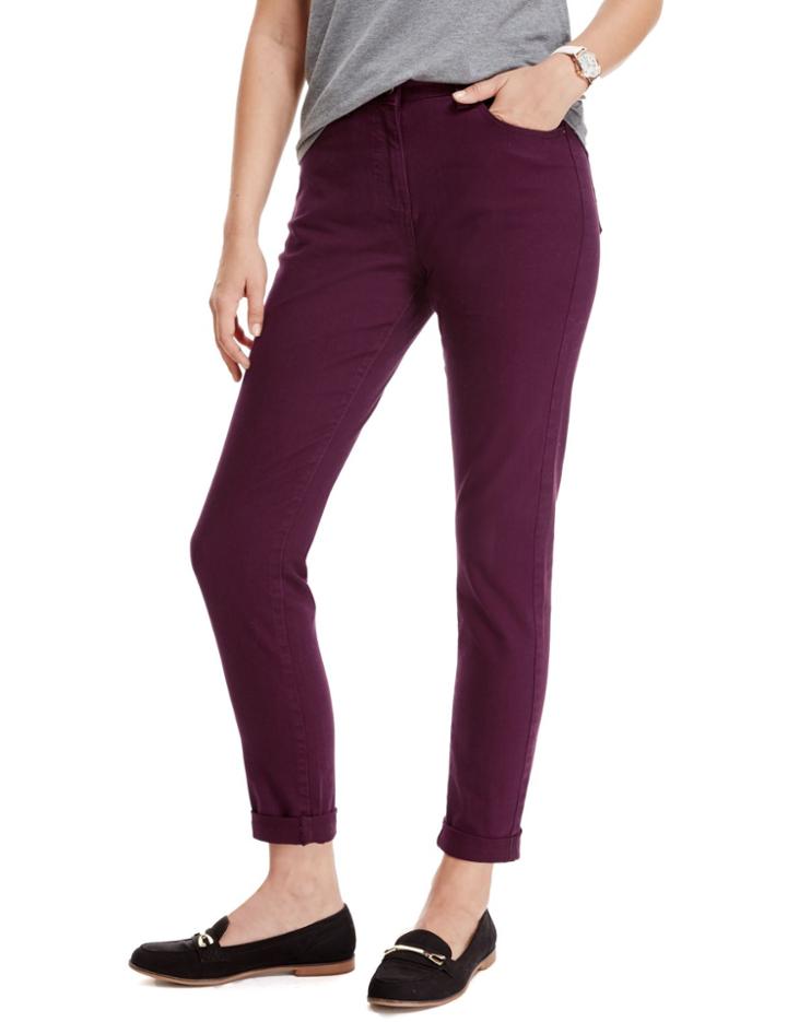 Marks & Spencer Relaxed Skinny Denim Jeans Berry