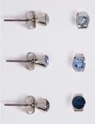 Marks & Spencer 3 Pack Stud Earrings Made With Swarovski Elements Blue Mix