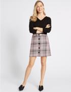 Marks & Spencer Checked A-line Mini Skirt Light Pink