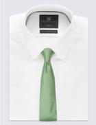 Marks & Spencer Pure Silk Textured Tie Green Mix
