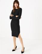 Marks & Spencer Knitted Ribbed Column Mini Dress Black