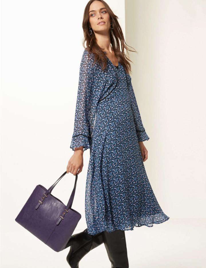 Marks & Spencer Faux Leather Soft Stud Tote Bag Ultraviolet