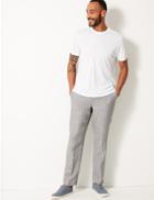 Marks & Spencer Tailored Fit Pure Linen Trousers Grey