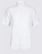 Marks & Spencer Linen Rich Shirt With Pocket White