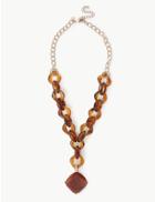 Marks & Spencer Jewel Pendant Skin Kind&trade; Necklace Brown Mix