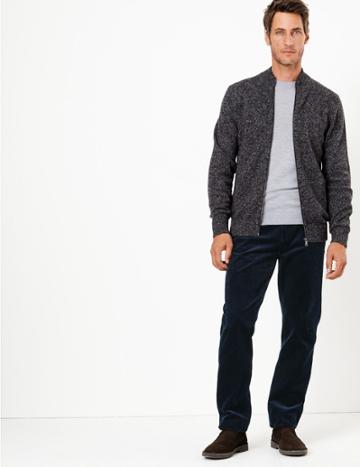 Marks & Spencer Cotton Rich Stretch Cords Navy
