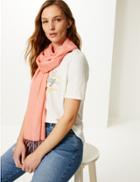 Marks & Spencer Modal Rich Pashminetta Scarf Coral