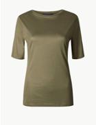 Marks & Spencer Round Neck Short Sleeve T-shirt Hunter Green