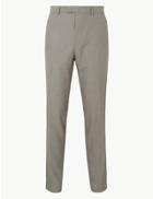 Marks & Spencer Textured Skinny Fit Trousers Neutral