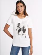 Marks & Spencer Cotton Blend Graphic Print T-shirt White Mix
