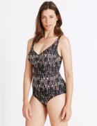 Marks & Spencer Secret Slimming&trade; Shard Print Swimsuit Dd-g Black Mix