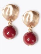Marks & Spencer Disc Ball Drop Earrings Wine Mix
