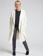 Marks & Spencer Wool Blend Open Front Jacket Ivory