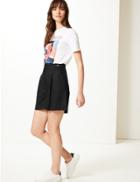 Marks & Spencer Linen Shorts Black