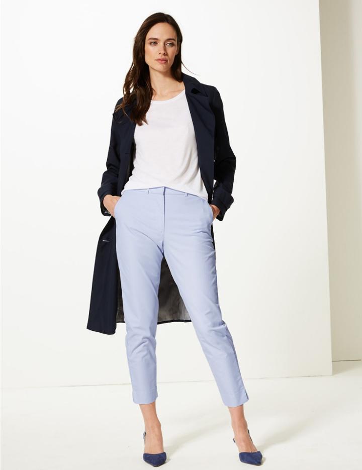 Marks & Spencer Tapered Leg Chinos Pale Blue