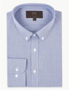 Marks & Spencer Cotton Blend Slim Fit Shirt Cobalt