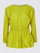 Marks & Spencer Pure Cotton Long Sleeve Blouse Lime