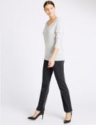 Marks & Spencer Sateen Roma Rise Straight Leg Jeans Grey