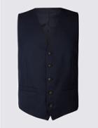 Marks & Spencer Indigo Textured Regular Fit Waistcoat Indigo