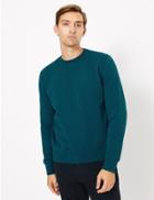 Marks & Spencer Pure Cotton Crew Neck Sweatshirt Dark Turquoise