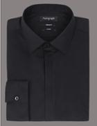 Marks & Spencer Cotton Rich Tailored Fit Shirt With Stretch Black