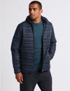 Marks & Spencer Hooded Down & Feather Jacket Navy