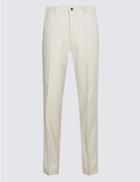 Marks & Spencer Linen Blend Regular Fit Trousers Neutral