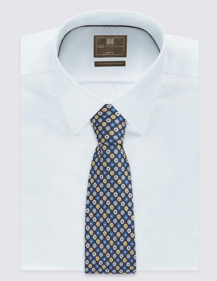 Marks & Spencer Floral Print Tie Gold Mix