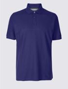 Marks & Spencer Pure Cotton Pique Polo Shirt Dark Purple