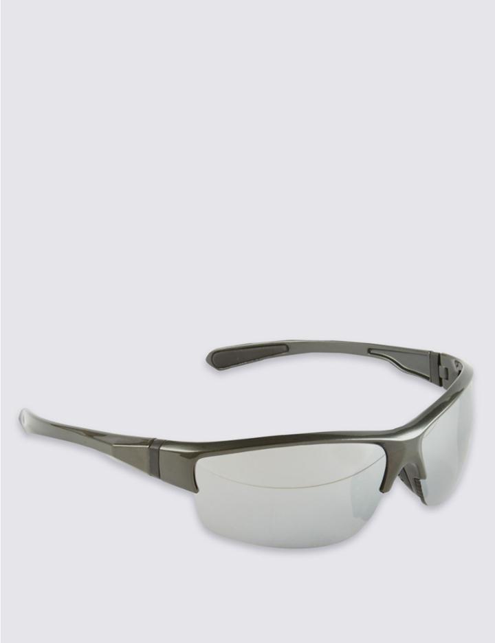 Marks & Spencer Half Rim Sport Sunglasses Silver Grey