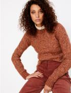 Marks & Spencer Cable Knit Relaxed Fit Jumper Red Mix
