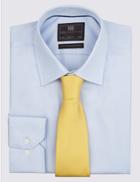 Marks & Spencer Pure Silk Textured Tie Yellow
