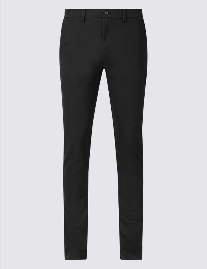 Marks & Spencer Skinny Fit Cotton Rich Chinos Black