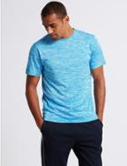 Marks & Spencer Active Slim Fit Textured Crew Neck T-shirt Blue Mix