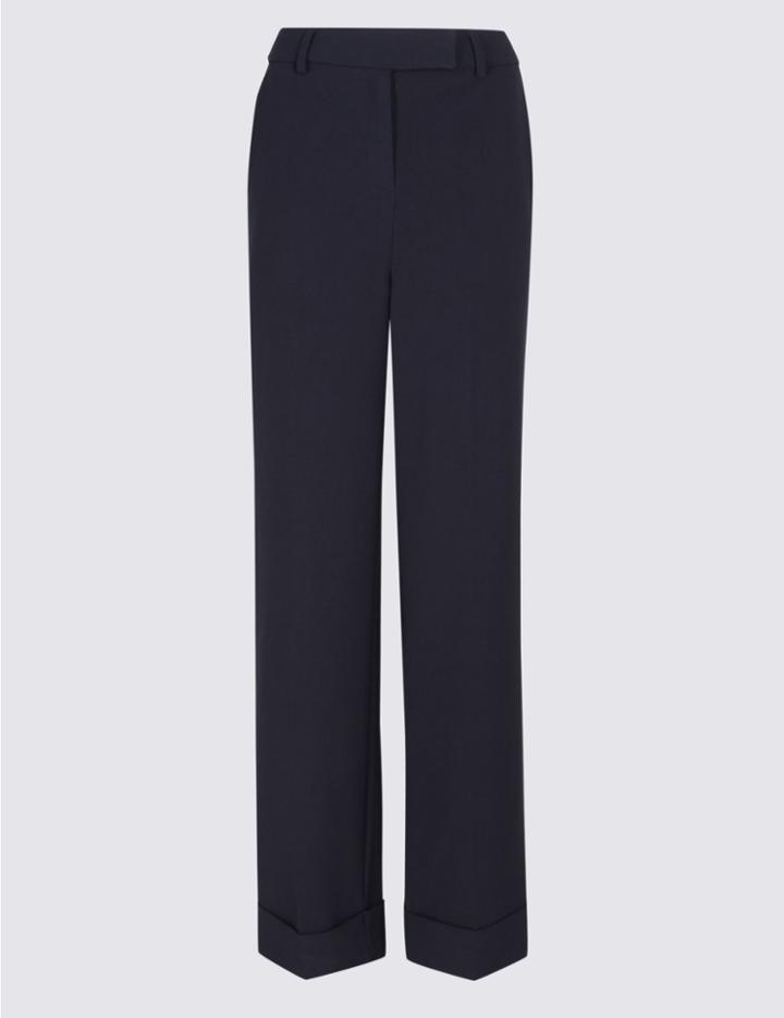 Marks & Spencer Turn-up Trousers Dark Navy
