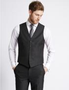 Marks & Spencer Charcoal Textured Slim Fit Waistcoat Charcoal