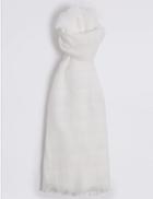 Marks & Spencer Checked Scarf Cream