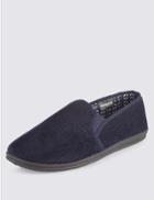 Marks & Spencer Corduroy Slippers With Thinsulate&trade; Navy
