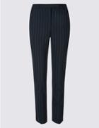 Marks & Spencer Pin Stripe Slim Leg Trousers Navy Mix