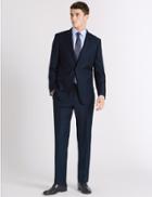Marks & Spencer Navy Tailored Fit Wool Jacket Navy