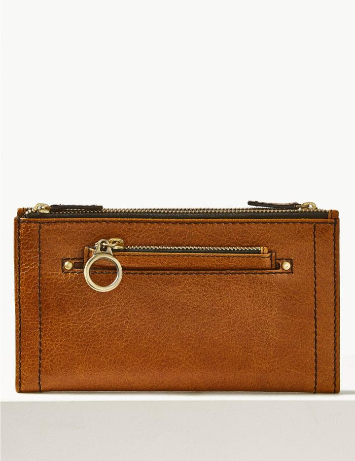 Marks & Spencer Leather Removable Coin Purse Tan
