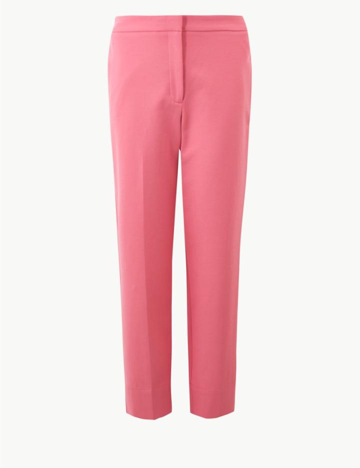 Marks & Spencer Straight 7/8th Leg Trousers Pink