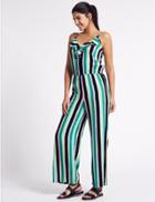 Marks & Spencer Striped Jumpsuit Green Mix