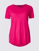 Marks & Spencer Relaxed Short Sleeve T-shirt Bright Pink