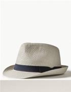 Marks & Spencer Hopsack Trilby Hat Grey