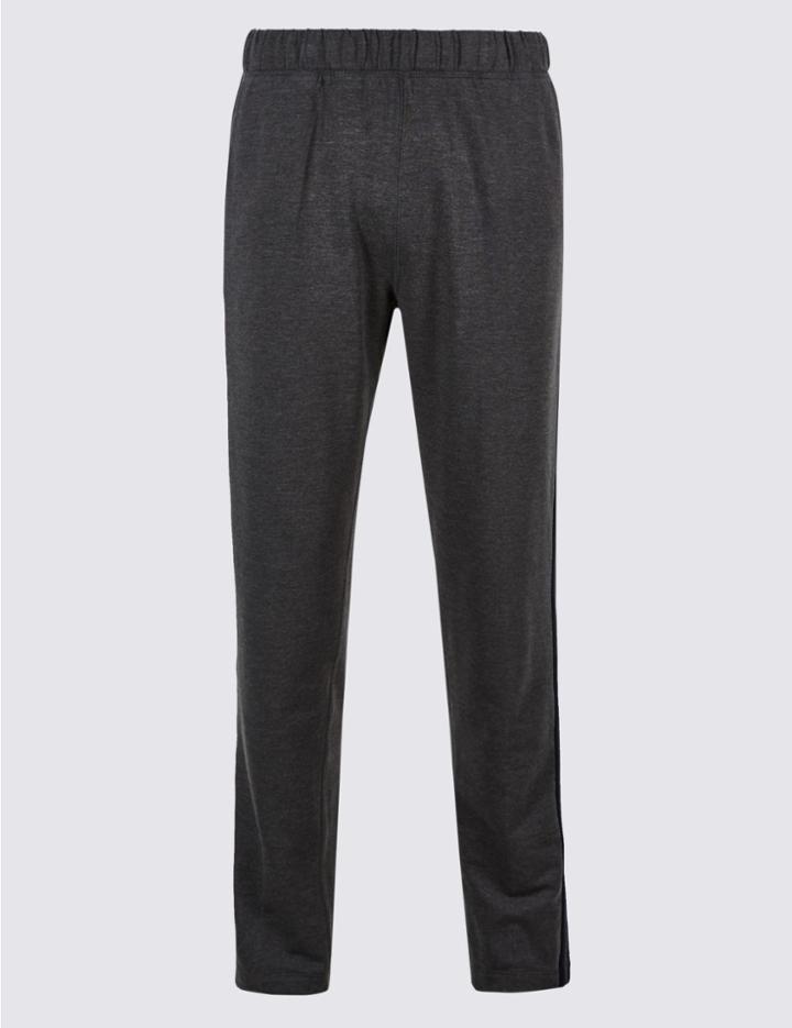 Marks & Spencer Cotton Rich Twin Stripe Joggers Charcoal