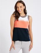 Marks & Spencer Colour Block Tie Back Sleeveless Jumper Orange