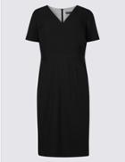 Marks & Spencer Petite Multi Stitch Lined Shift Dress Black