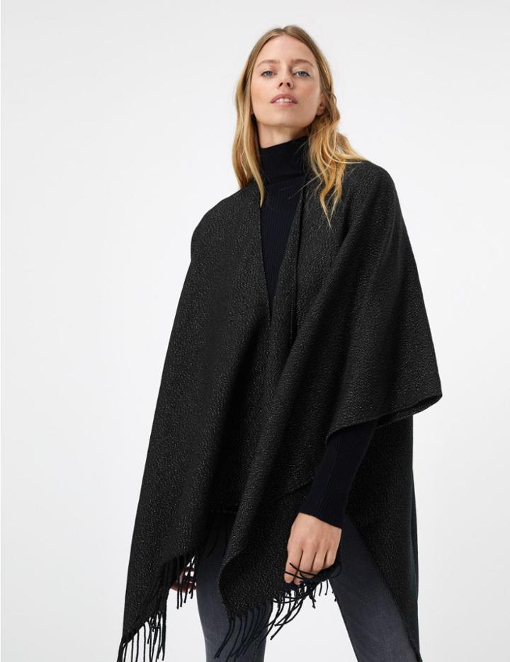 Marks & Spencer Textured Glittery Tassel Wrap Black