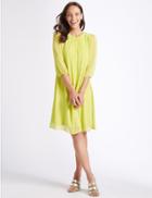 Marks & Spencer Spotted 3/4 Sleeve Tunic Dress Lime